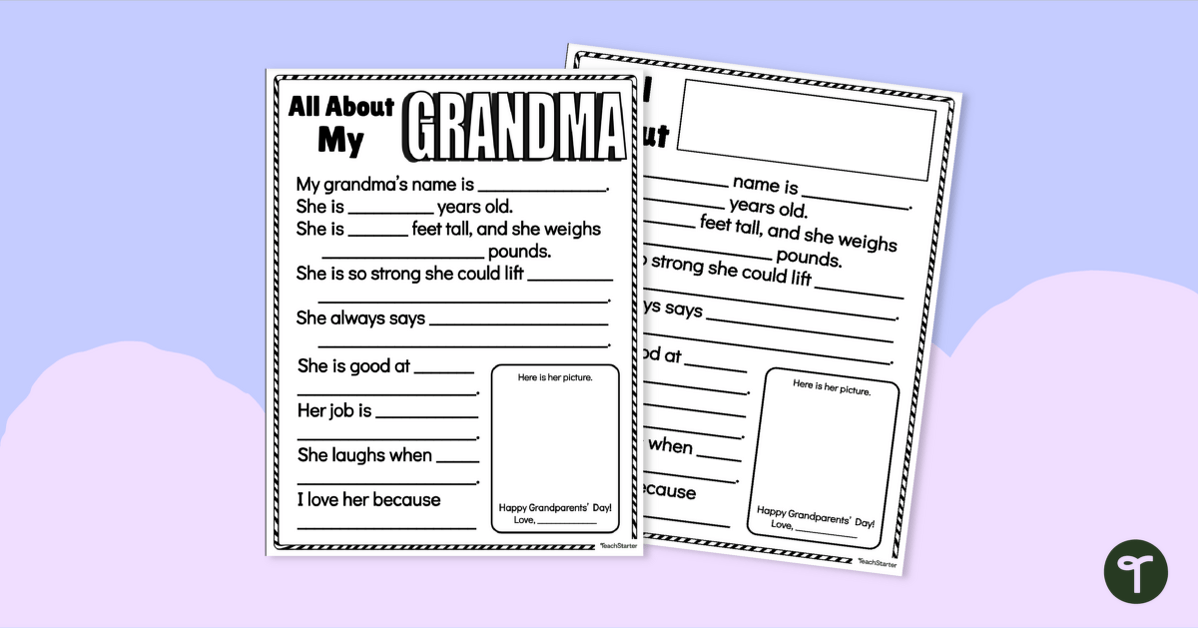 Grandmother's Day Questionnaire teaching resource