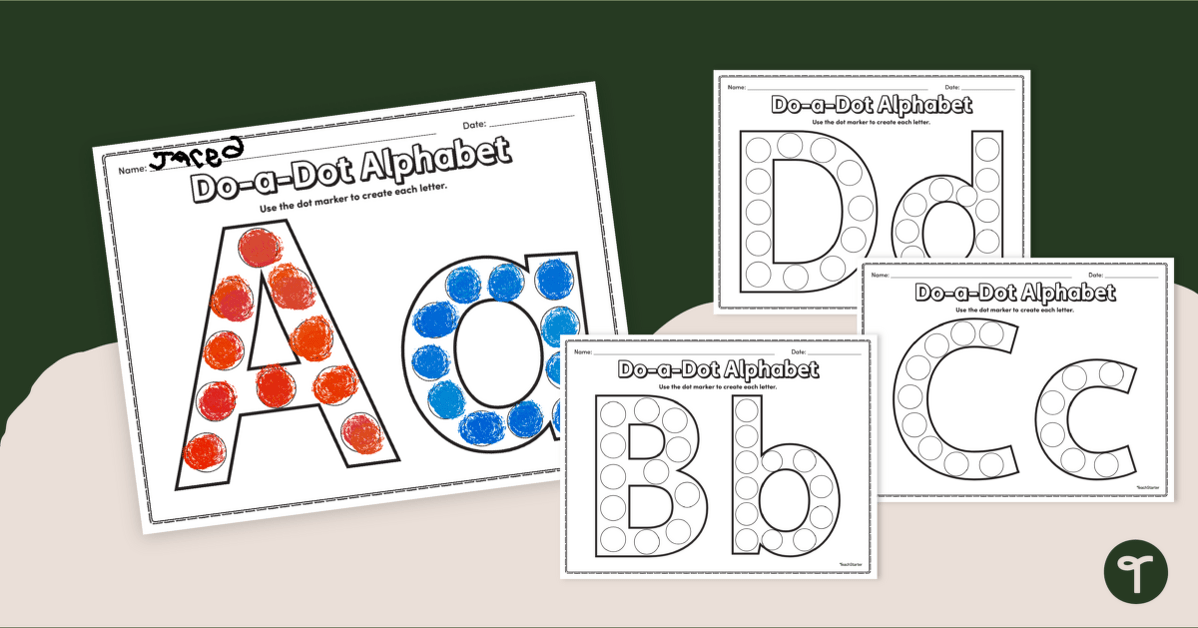Dot Painting ABC Worksheets teaching resource
