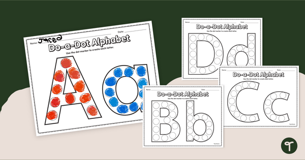 Go to Dot Painting ABC Worksheets teaching resource