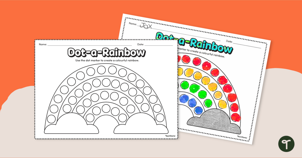 Do-a-Dot Rainbow Worksheet teaching resource