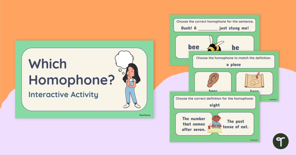 Which Homophone? Interactive Game teaching resource