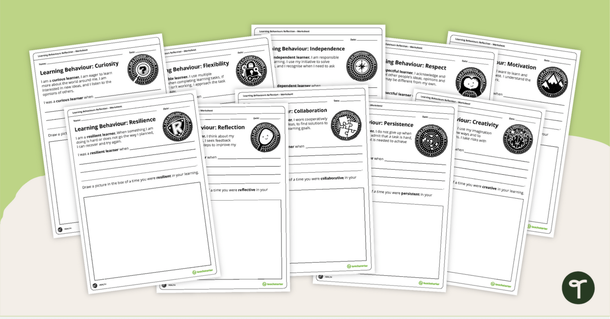 Learning Behaviours Reflection Worksheets – Key Stage 1 teaching resource