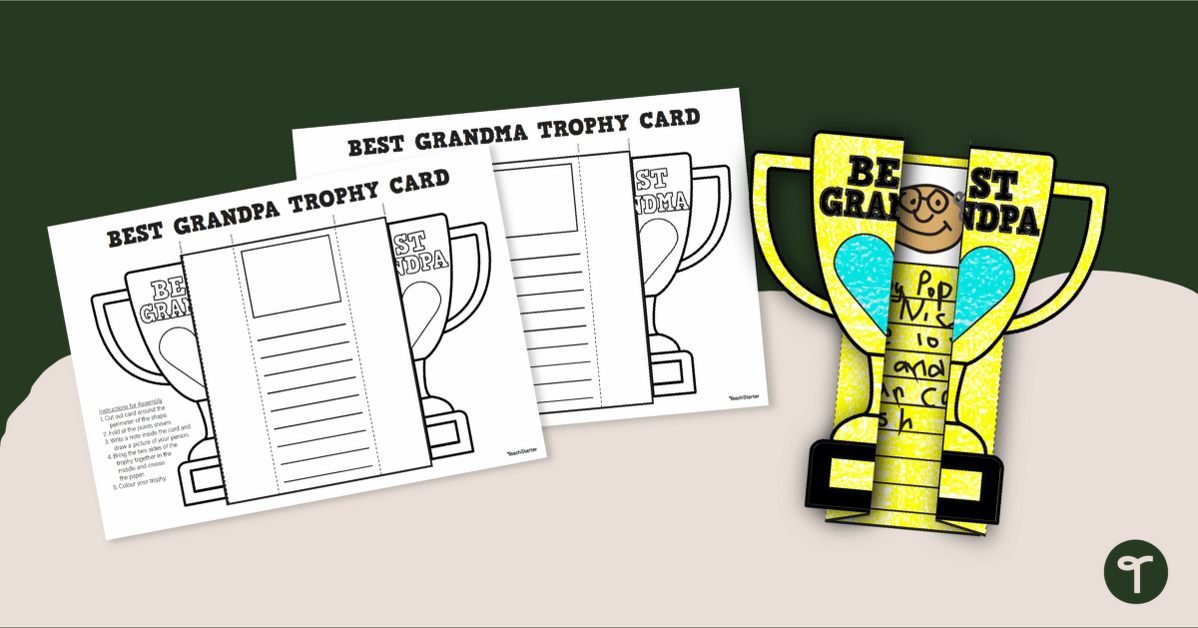 Grandparents' Day Printable Trophy Card teaching resource
