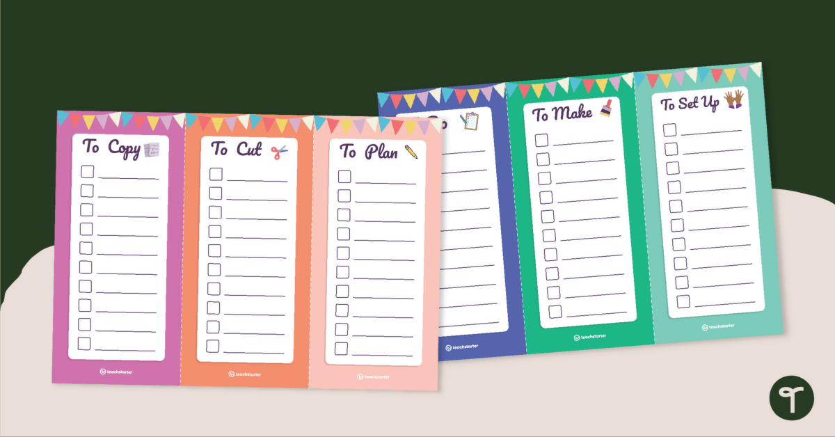 Back-to-School Checklists teaching resource