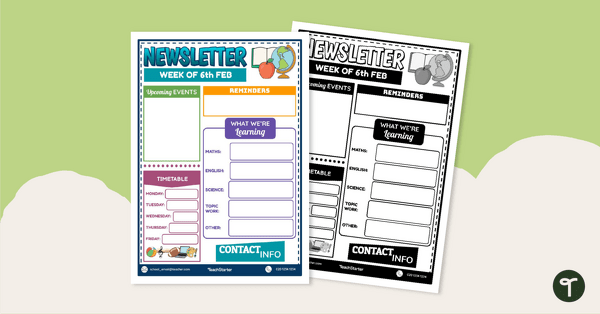 Go to Editable Classroom Newsletter teaching resource