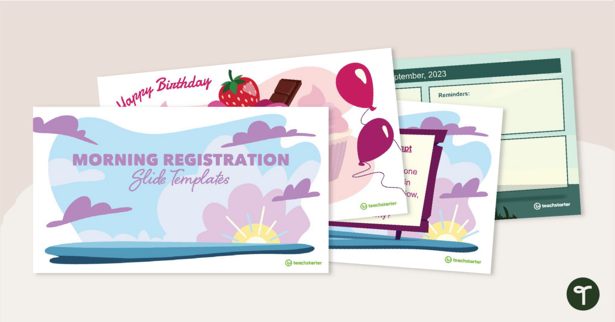 Editable Morning Registration Slides teaching resource