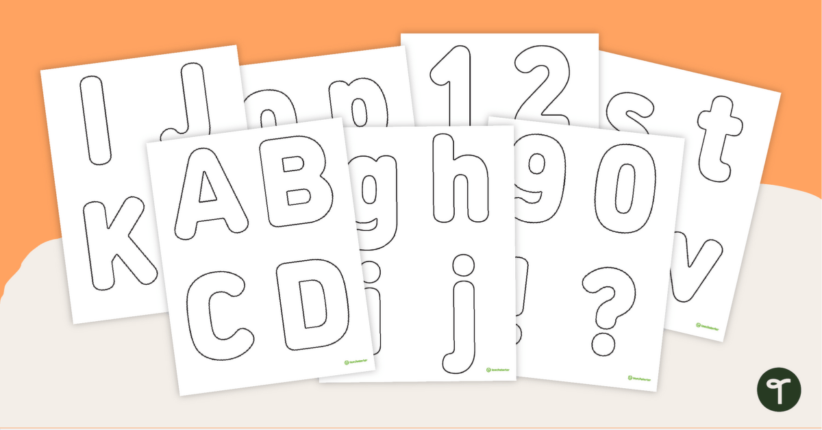 Blank Letter and Number Cut Outs teaching resource