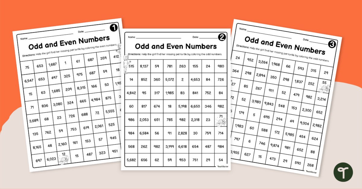 Odd and Even Maze Worksheets teaching resource