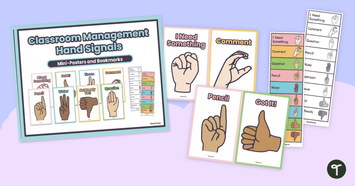 Hand Signals For Classroom Management teaching resource