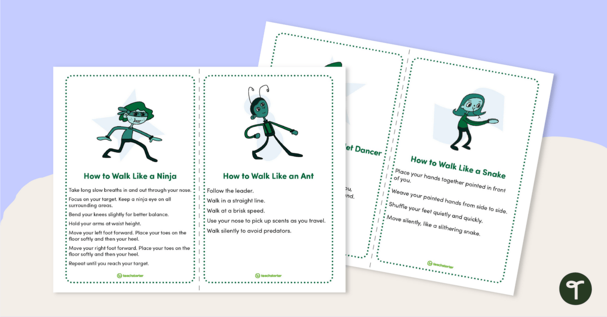 How to Walk Like a... Instruction Cards teaching resource