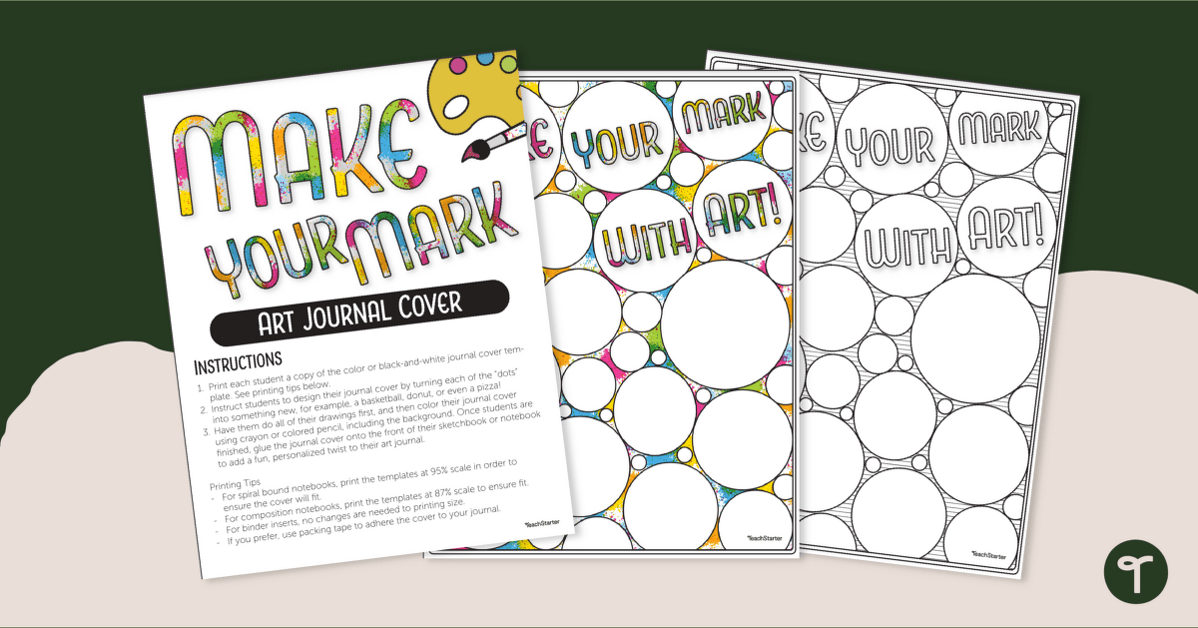 Make Your Mark! Dot Day Art Journal Cover teaching resource