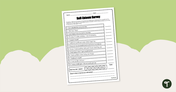 Go to Self-Esteem Survey Worksheet teaching resource