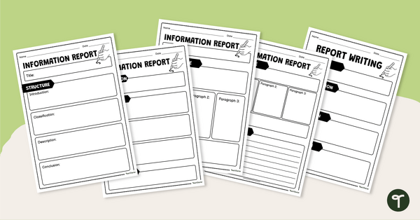 Go to Information Report Graphic Organisers teaching resource