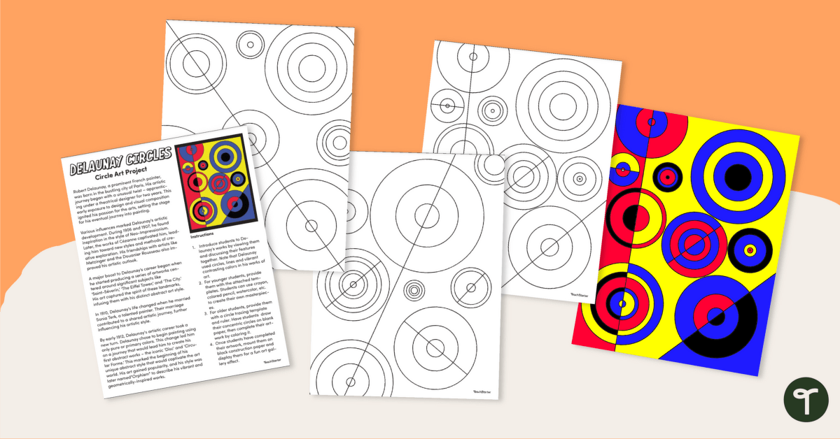 Dot Day Circle Art Project - Delaunay-Inspired