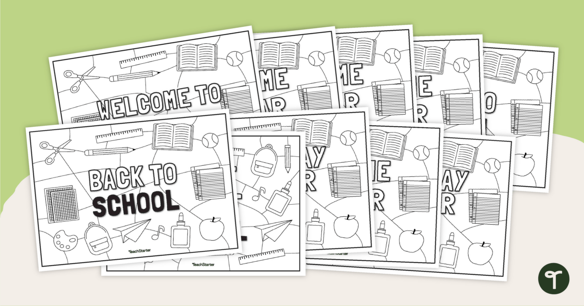 Back to School Colouring Pages teaching resource