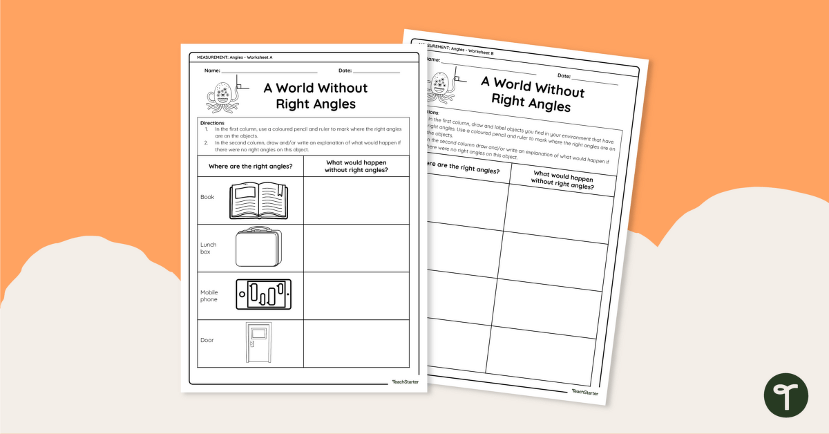 A World Without Right Angles – Worksheet teaching resource