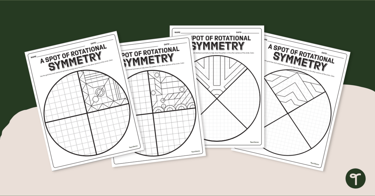 Exploring Rotational Symmetry Worksheets - Drawing Prompts teaching resource