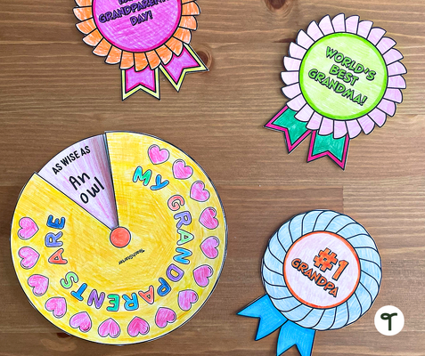 Grandparents' Day Activity - Simile Spinner Craft teaching resource
