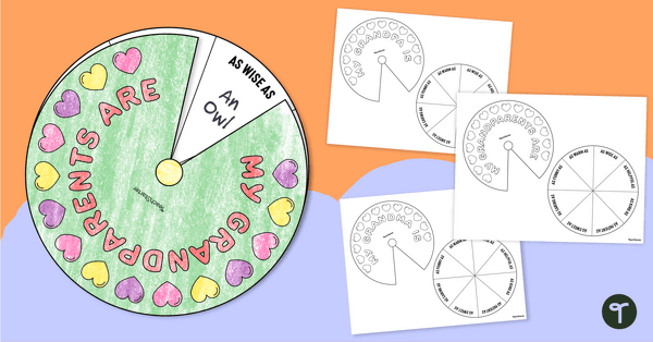 Image of Grandparents' Day Activity - Simile Spinner Craft