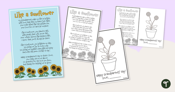 Go to Grandparents' Day Poem - Fingerprint Art Craft teaching resource