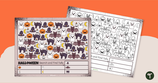 Search and Find – Year 1 Halloween Maths Worksheet teaching resource