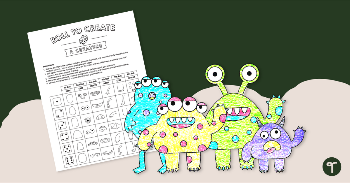 Roll & Draw Monsters Drawing Game