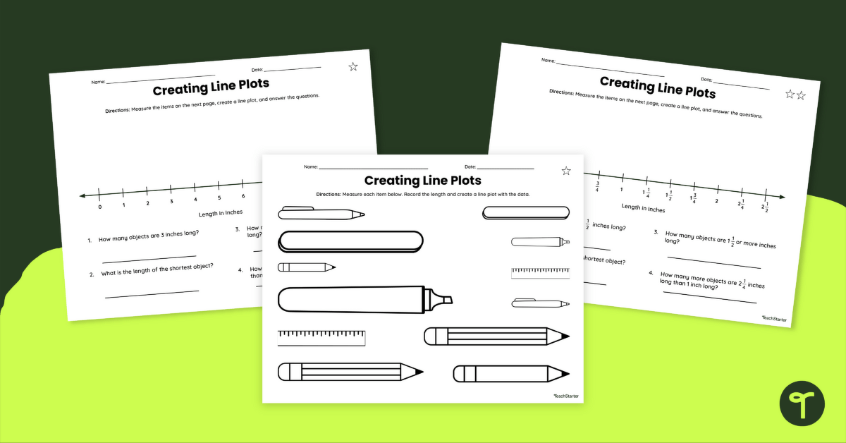 Creating Line Plots With Measurements – Differentiated Worksheets teaching resource