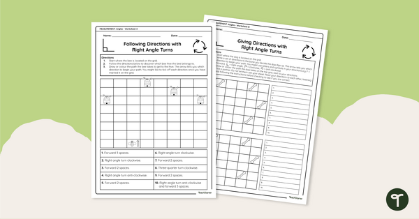 Go to Directions with Right Angle Turns Worksheet teaching resource