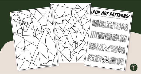 Go to Halloween Printable Coloring Pages - Zentangle Draw and Color teaching resource