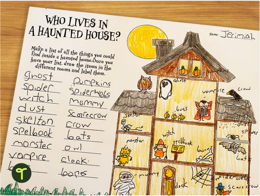 Haunted House Template, Free Printable Coloring Page (3D Craft)