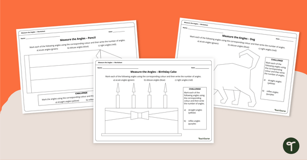 Measuring Angles in Images Worksheets teaching resource
