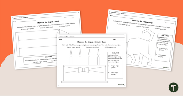 Go to Measuring Angles in Images – 4th Grade Math Worksheets teaching resource
