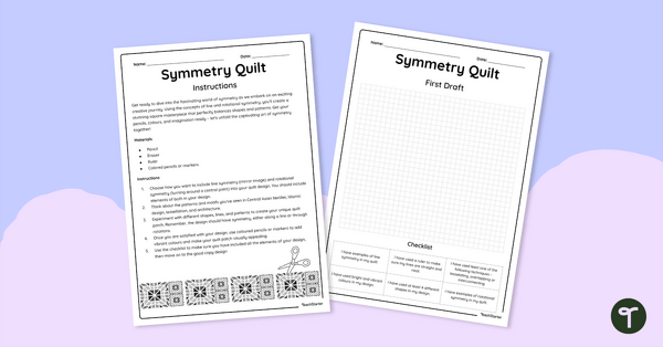 Go to Line and Rotational Symmetry Quilt Activity teaching resource