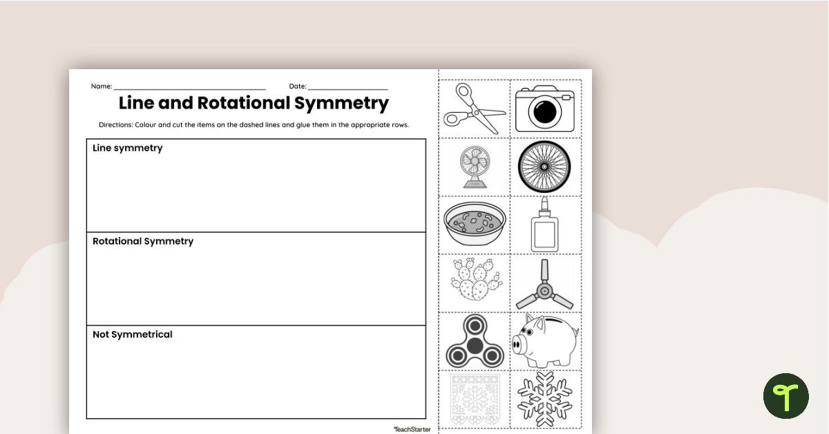 Line and Rotational Symmetry Sorting Activity teaching resource