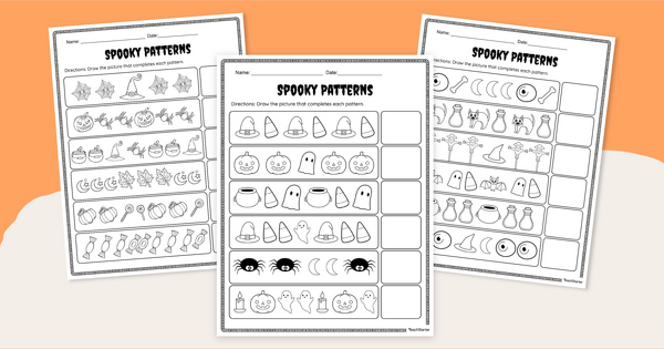 Go to Halloween Patterns Worksheets teaching resource