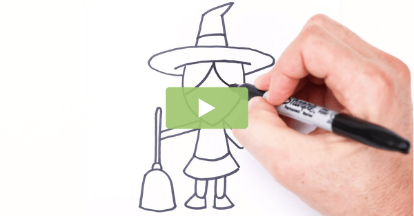 Image of How to Draw a Witch – Directed Drawing Video for Kids