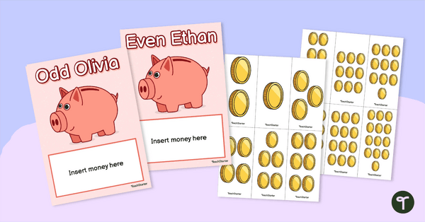 Go to 2nd Grade Odd or Even Sorting Game (Coins) teaching resource