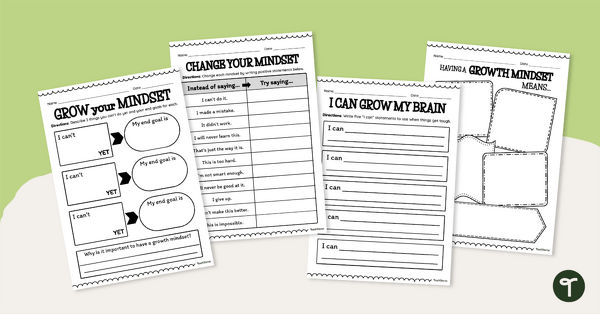 Go to Growth Mindset Worksheet Pack teaching resource