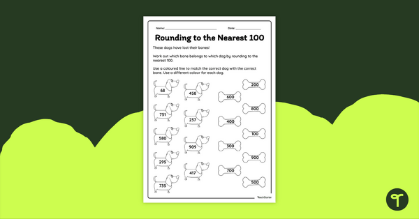 Rounding to the Nearest 100 Worksheet teaching resource