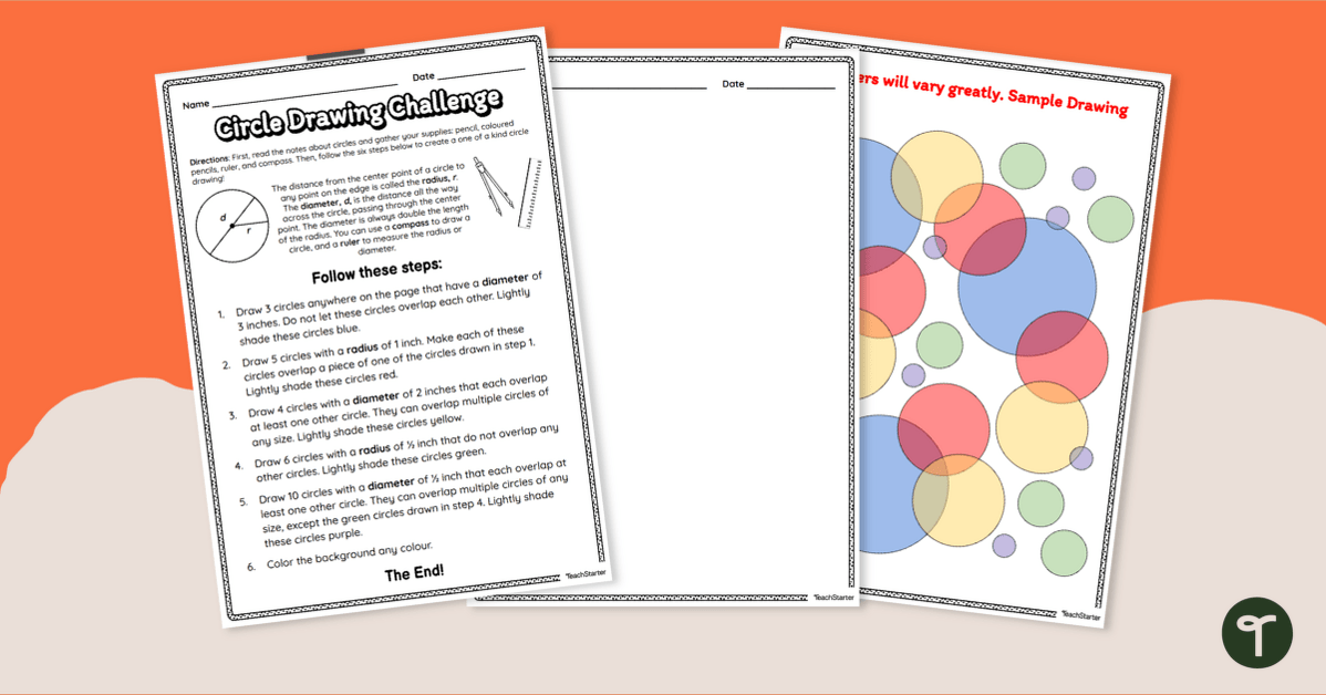 Dot Day Circle Drawing Challenge - Math Project teaching resource