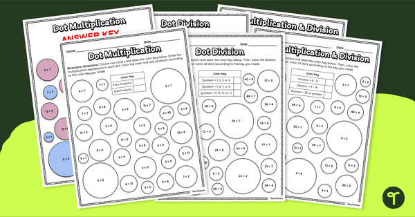 Go to Dot Day Multiplication and Division Color By Number teaching resource