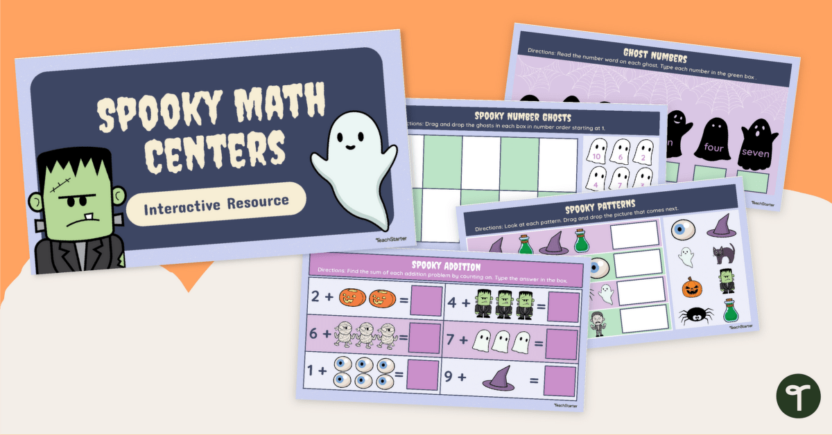 Spooky Halloween Math Centers for Kindergarten teaching resource
