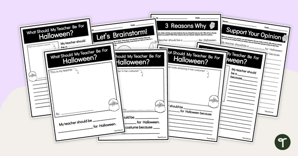 Go to What Should My Teacher Be For Halloween? Writing Activity Pack teaching resource