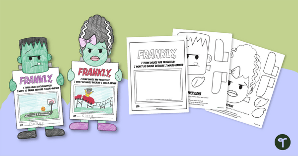 Go to Frankly, I Think Drugs Are Frightful Writing Template - Red Ribbon Week teaching resource