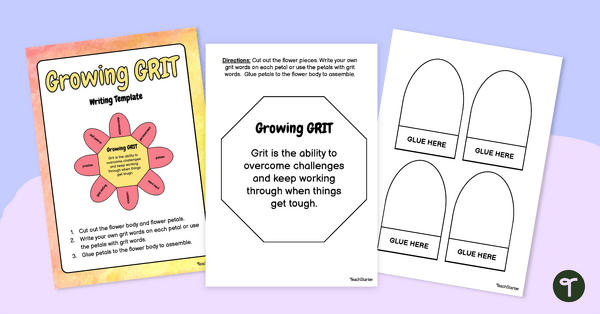 Image of Growing GRIT Writing Template