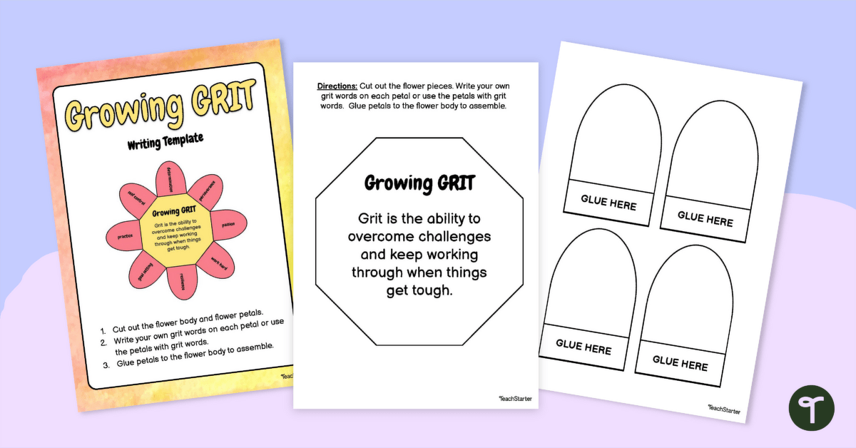 Growing GRIT Writing Template teaching resource