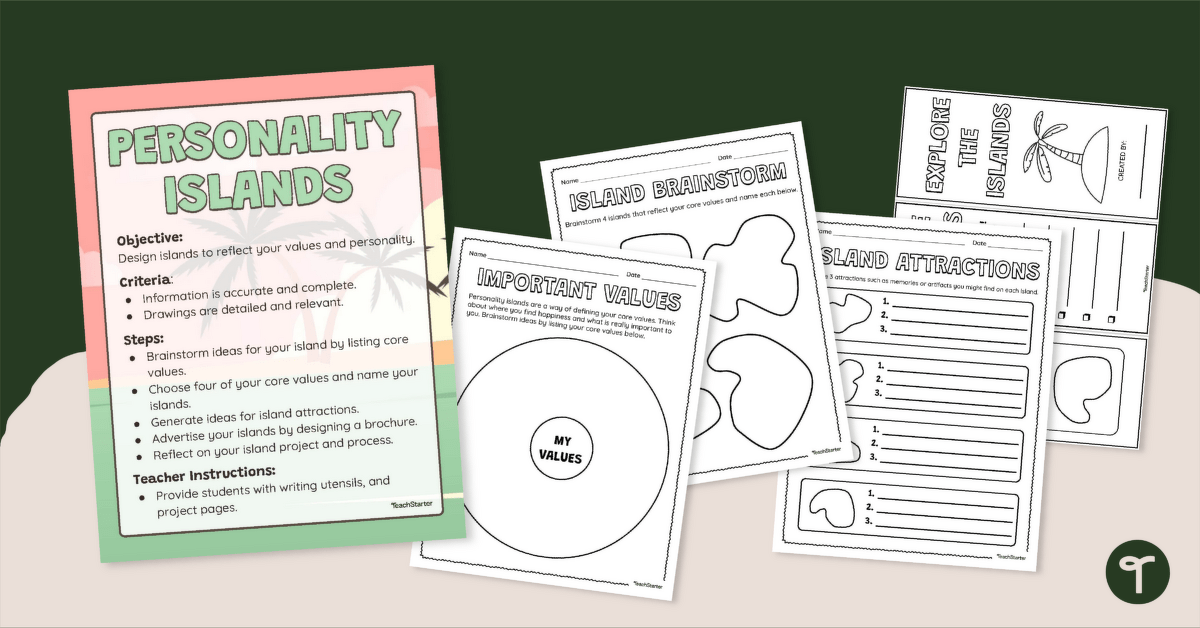 Personality And Values Activity (Personality Islands Project) teaching resource
