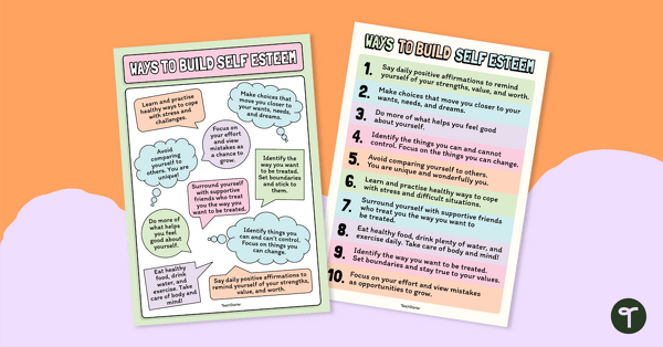 Go to Ways to Build Self-Esteem Classroom Poster teaching resource
