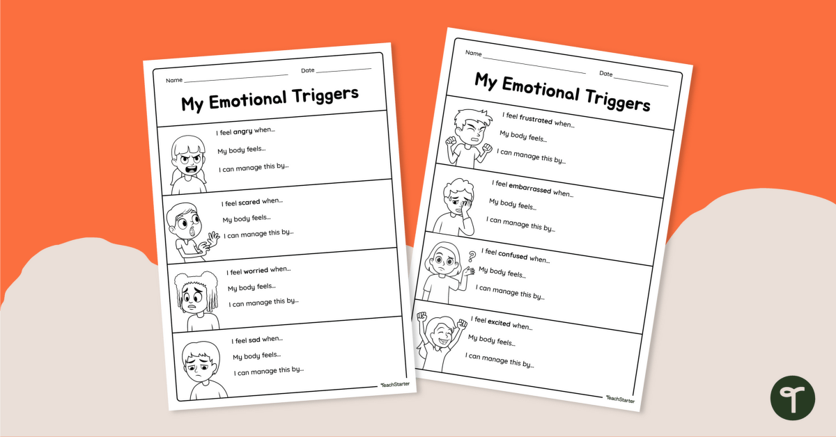My Emotional Triggers Worksheet teaching resource