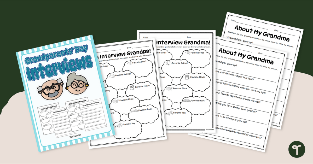 Grandparent Interview Template - Primary Grades teaching resource